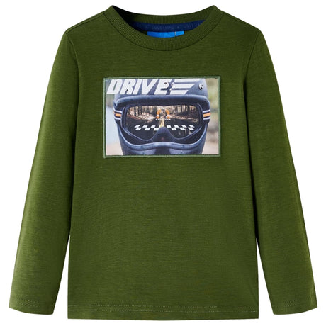 VidaXL Kindershirt mit langen Ärmeln 128 dunkles Khaki