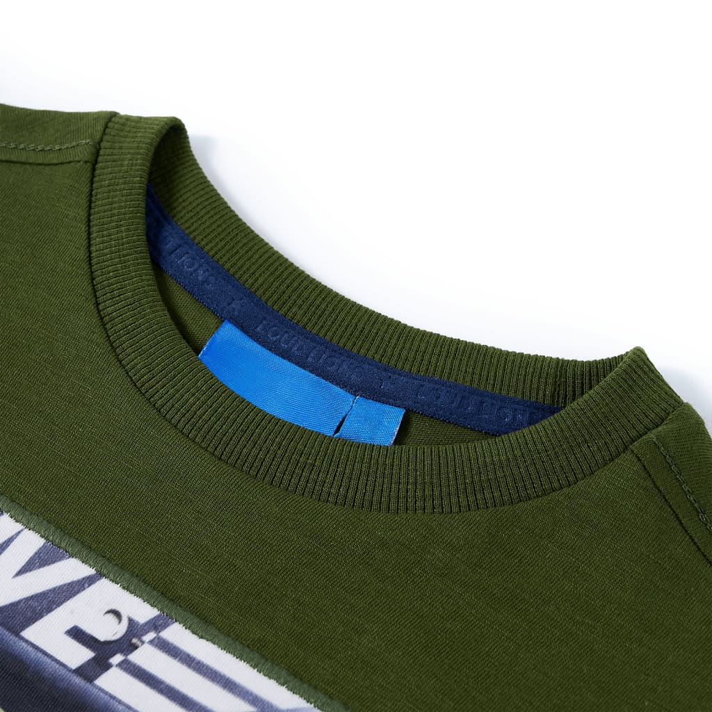 VidaXL Kindershirt mit langen Ärmeln 128 dunkles Khaki