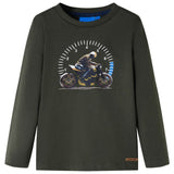 VidaXL Kindershirt mit langen Ärmeln 116 Khaki