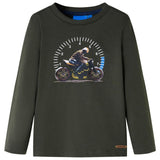 VidaXL Kindershirt mit langen Ärmeln 128 Khaki