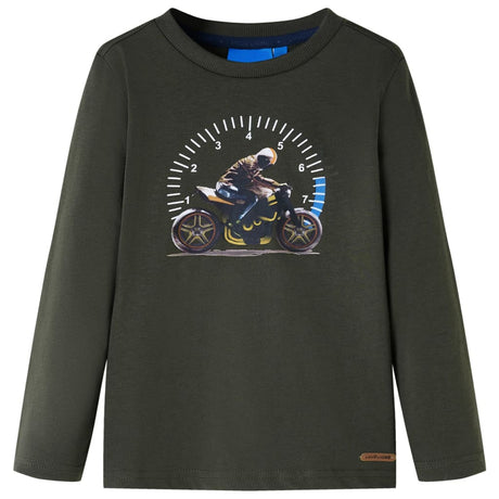 VidaXL Kindershirt mit langen Ärmeln 128 Khaki
