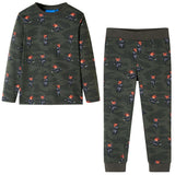 VidaXL Kinderpyjama mit langen Ärmeln 104 Khaki