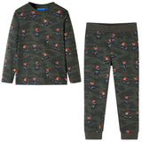 VidaXL Kinderpyjama mit langen Ärmeln 128 Khaki