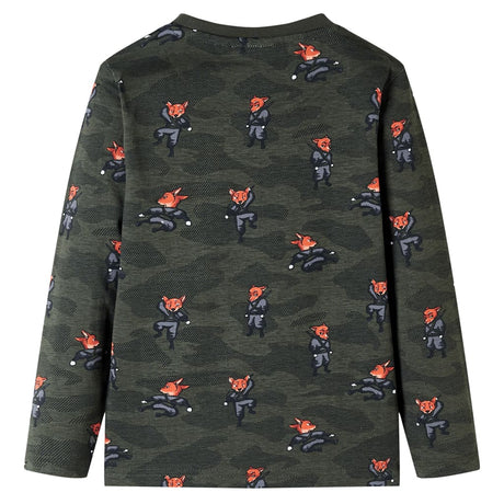 Vidaxl Kinderpyjama mit langen Ärmeln 128 Khaki