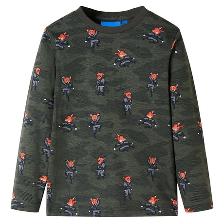 Vidaxl Kinderpyjama mit langen Ärmeln 140 Khaki