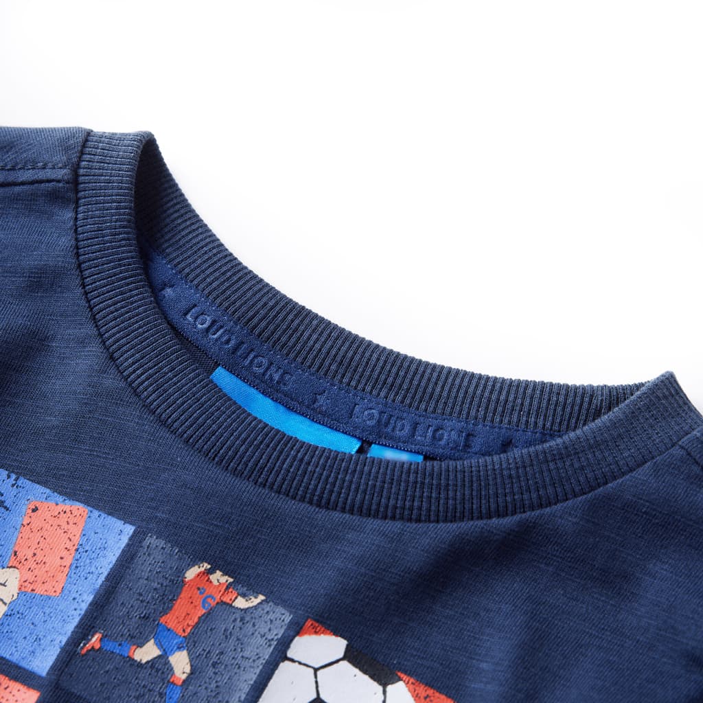 VidaXL Kinderhemd mit langen Ärmeln 116 Marineblau gemischt