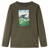 VidaXL Kindershirt mit langen Ärmeln 116 Khaki