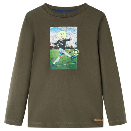 VidaXL Kindershirt mit langen Ärmeln 116 Khaki