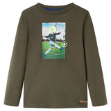VidaXL Kindershirt mit langen Ärmeln 140 Khaki
