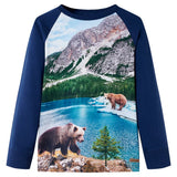 VidaXL Kindershirt mit langen Ärmeln 116 Marineblau