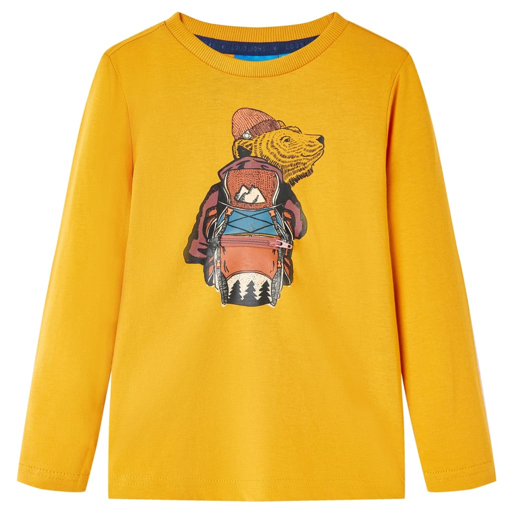VidaXL Kindershirt mit langen Ärmeln 128 Ocker