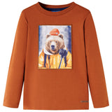 VidaXL Kindershirt mit langen Ärmeln 92 orange-braun