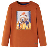 VidaXL Kindershirt mit langen Ärmeln 104 Orange-Braun