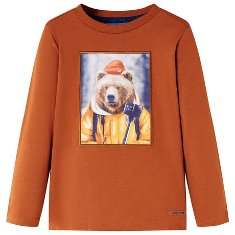 VidaXL Kindershirt mit langen Ärmeln 116 Orange-Braun