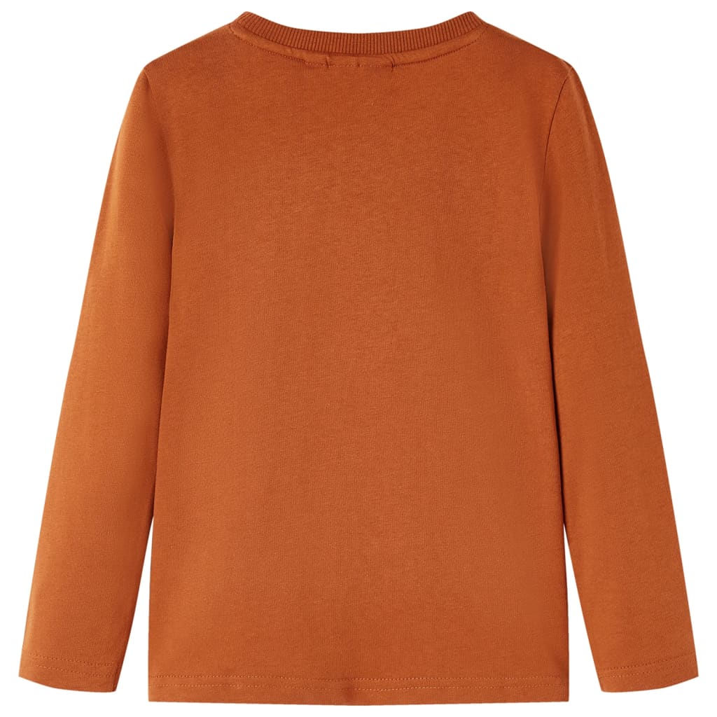 VidaXL Kindershirt mit langen Ärmeln 128 Orange-Braun