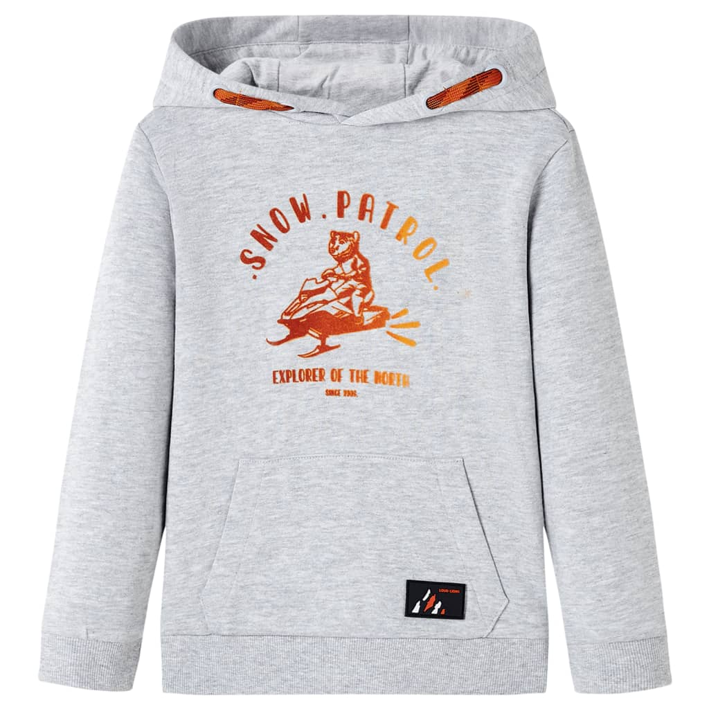 Vidaxl Kinderpullover mit Kapuze 92 grau und orange gemischt
