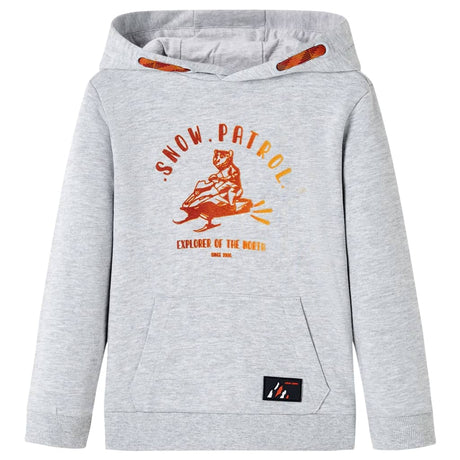 VidaXL Kinderpullover mit Kapuze 128 grau und orange gemischt