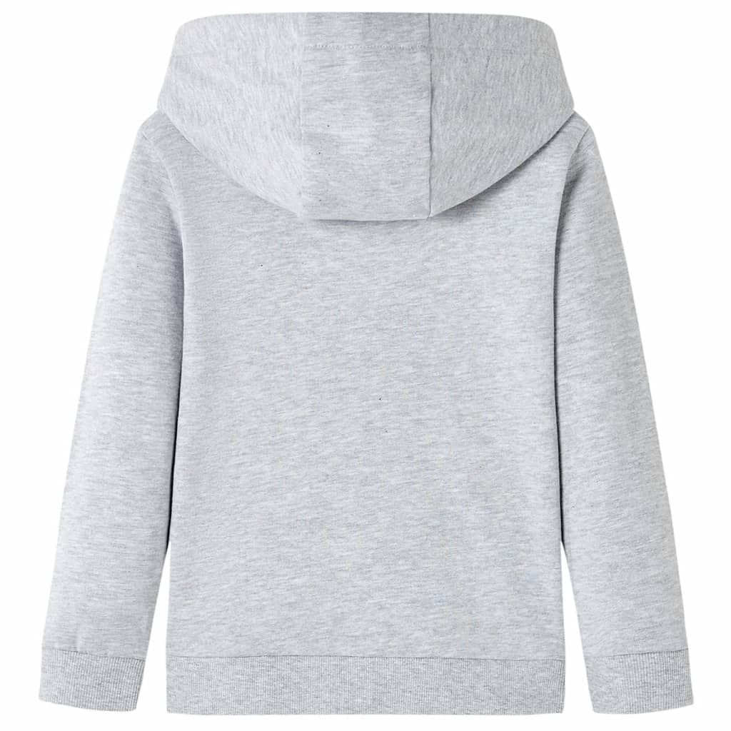 VidaXL Kinderpullover mit Kapuze 128 grau und orange gemischt
