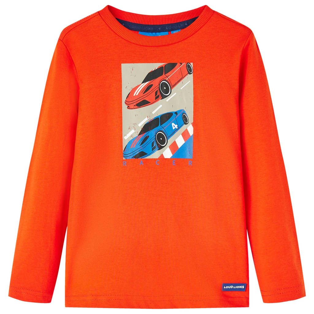 VidaXL Kindershirt mit langen Ärmeln 128 leuchtend orange