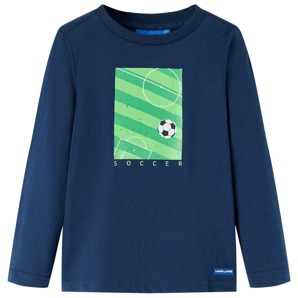 VidaXL Kindershirt mit langen Ärmeln 128 Marineblau