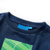 VidaXL Kindershirt mit langen Ärmeln 128 Marineblau