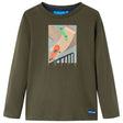 VidaXL Kindershirt mit langen Ärmeln 116 Khaki