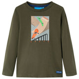 VidaXL Kindershirt mit langen Ärmeln 128 Khaki