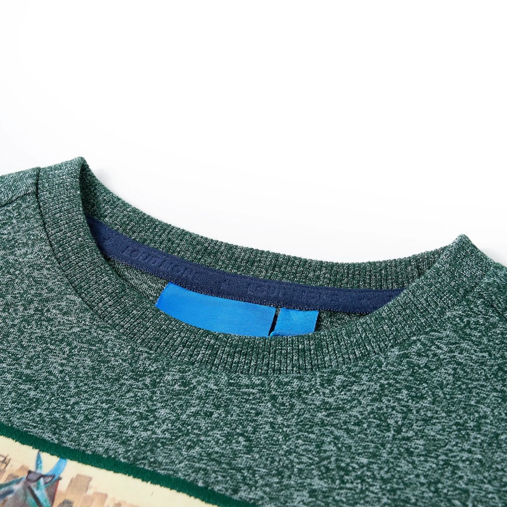VidaXL Kindershirt mit langen Ärmeln 104 dunkelgrün gemischt