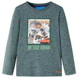 VidaXL Kindershirt mit langen Ärmeln 116 dunkelgrün gemischt
