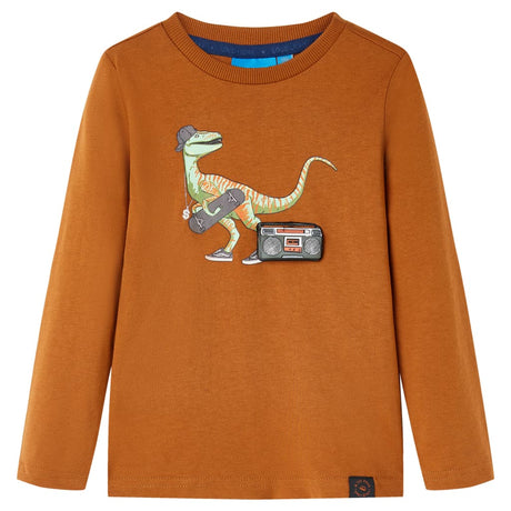 VidaXL Kindershirt mit langen Ärmeln 116 cognacfarben
