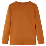 VidaXL Kindershirt mit langen Ärmeln 128 cognacfarben