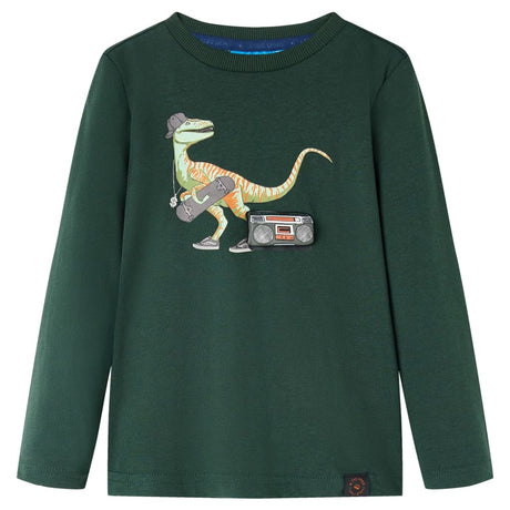 VidaXL Kindershirt mit langen Ärmeln 92 Dunkelgrün