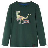 VidaXL Kindershirt mit langen Ärmeln 128 Dunkelgrün