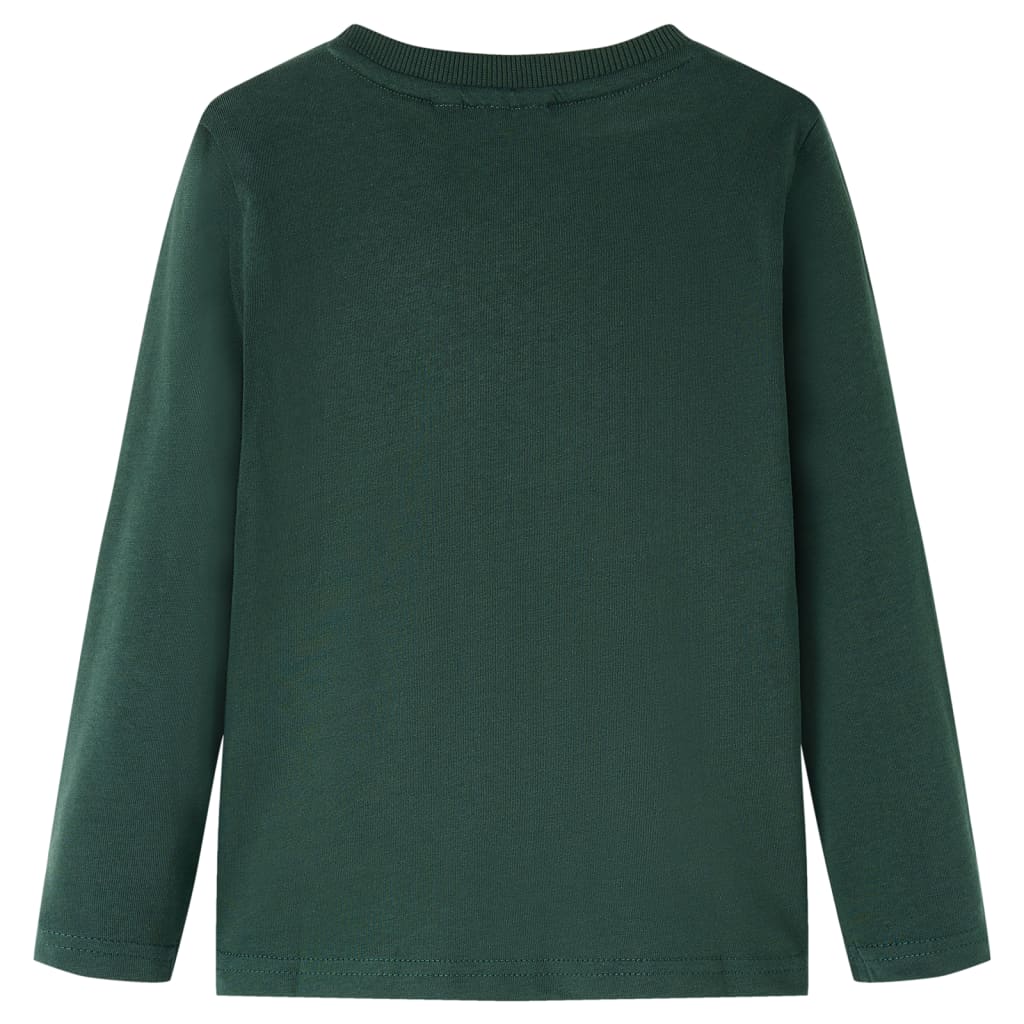 VidaXL Kindershirt mit langen Ärmeln 128 Dunkelgrün