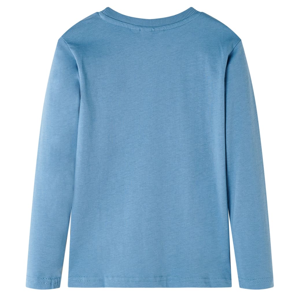 VidaXL Kindershirt mit langen Ärmeln 92 Mittelblau