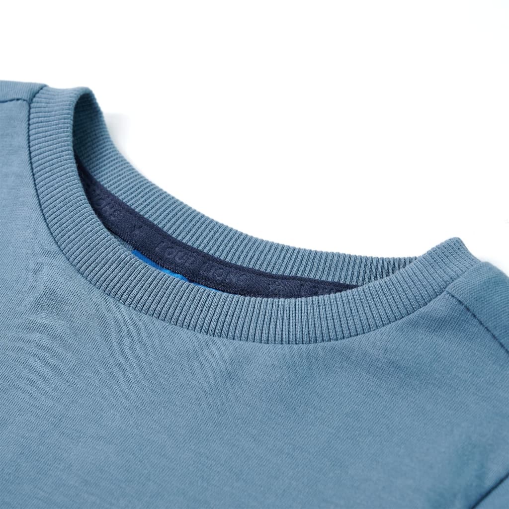 VidaXL Kindershirt mit langen Ärmeln 92 Mittelblau