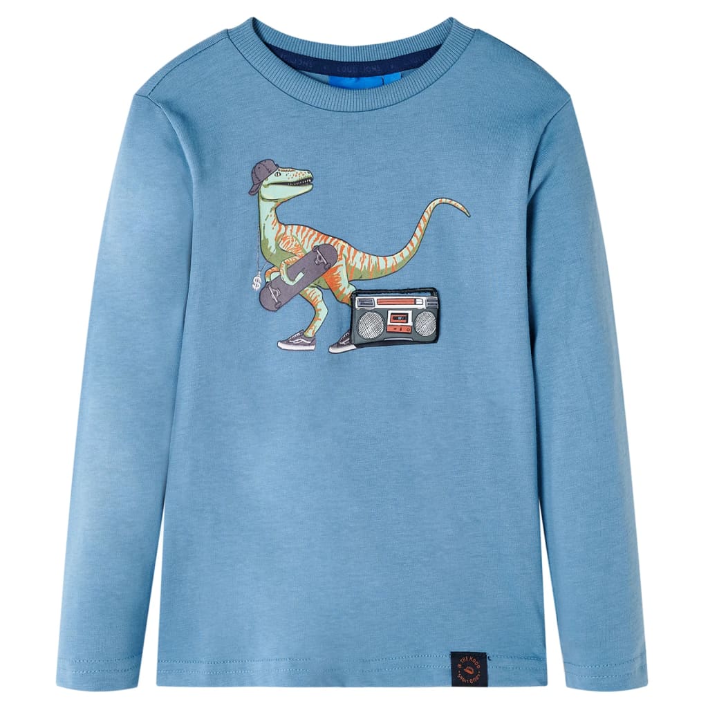 VidaXL Kindershirt mit langen Ärmeln 116 Mittelblau