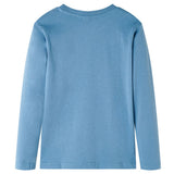 VidaXL Kindershirt mit langen Ärmeln 128 Mittelblau