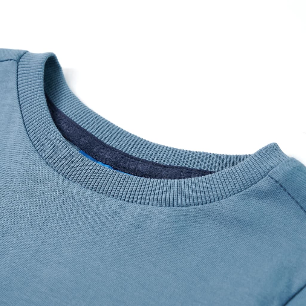 VidaXL Kindershirt mit langen Ärmeln 128 Mittelblau