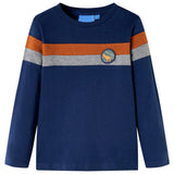 VidaXL Kindershirt mit langen Ärmeln 92 Marineblau