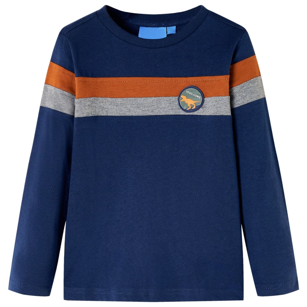 VidaXL Kindershirt mit langen Ärmeln 104 Marineblau