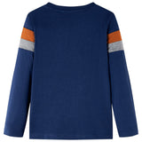 VidaXL Kindershirt mit langen Ärmeln 128 Marineblau