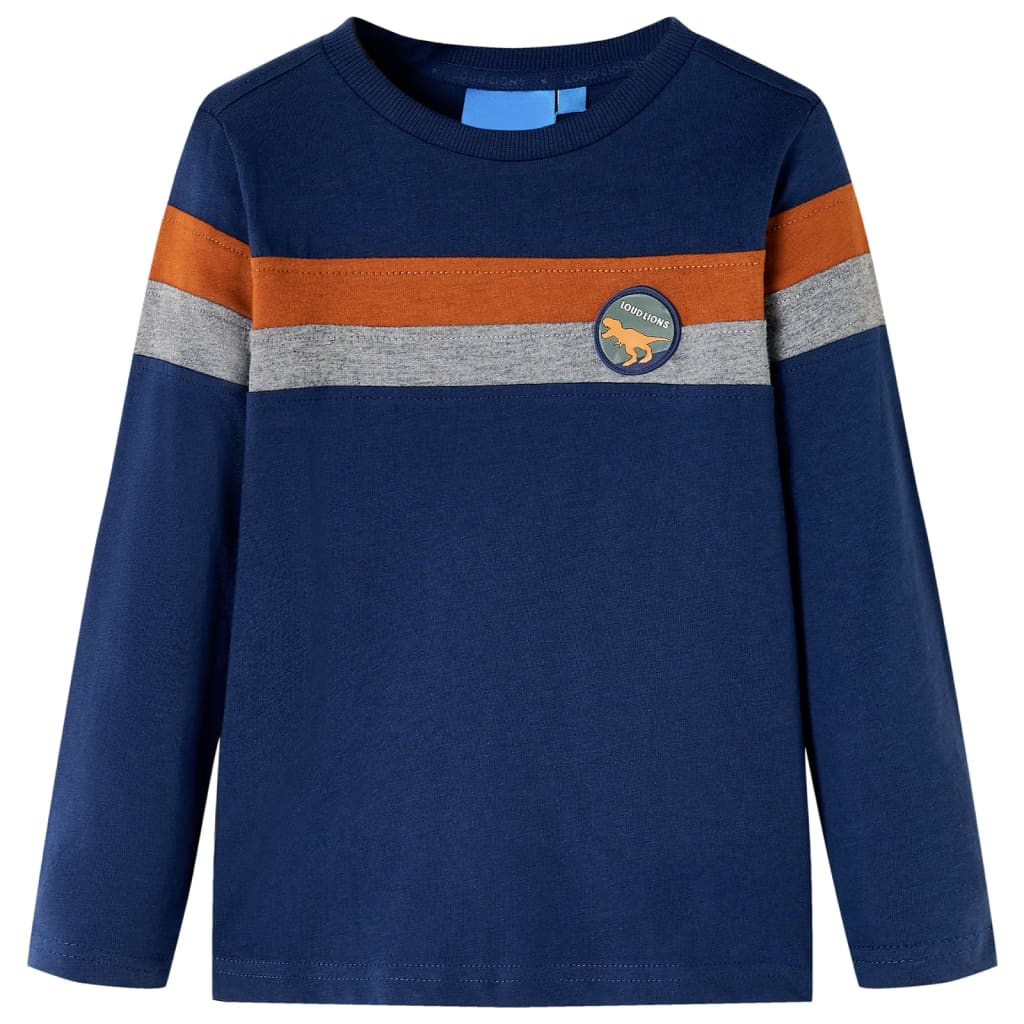 VidaXL Kinderhemd mit langen Ärmeln 140 Marineblau