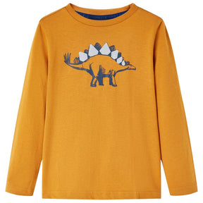 Vidaxl Kindershirt mit langen Ärmeln 128 dunkles Ocker