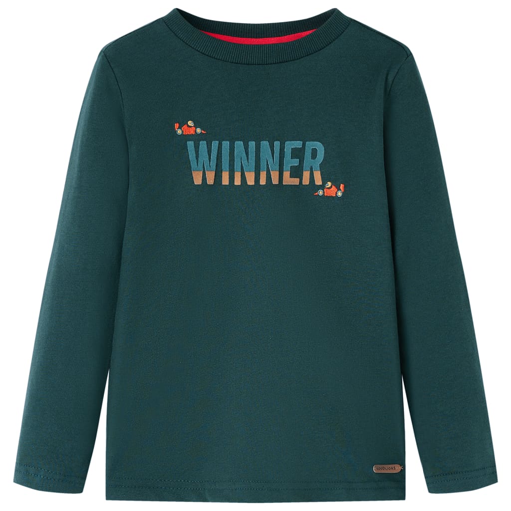 VidaXL Kindershirt mit langen Ärmeln 92 Dunkelgrün