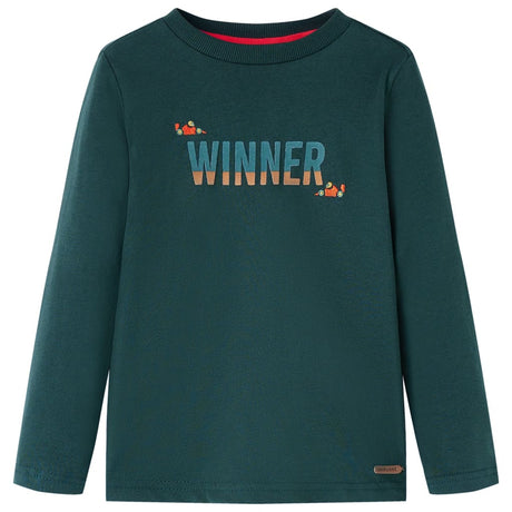 VidaXL Kindershirt mit langen Ärmeln 104 Dunkelgrün