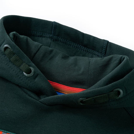 VidaXL Kinderpullover mit Kapuze 104 Dunkelgrün