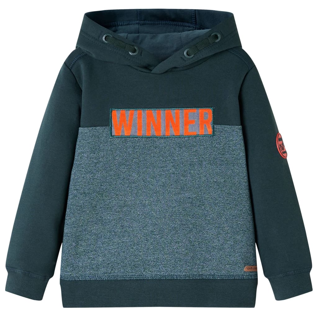 VidaXL Kinderpullover mit Kapuze 116 Dunkelgrün