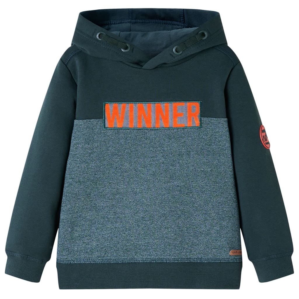 VidaXL Kinderpullover mit Kapuze 128 Dunkelgrün