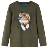 VidaXL Kindershirt mit langen Ärmeln 104 Khaki